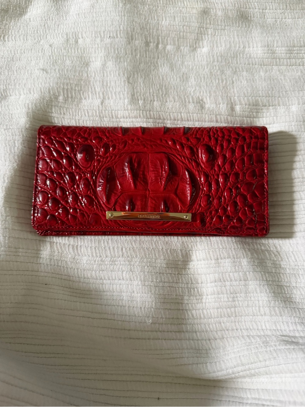 Brahmin Red Croc-Embossed Ady Wallet